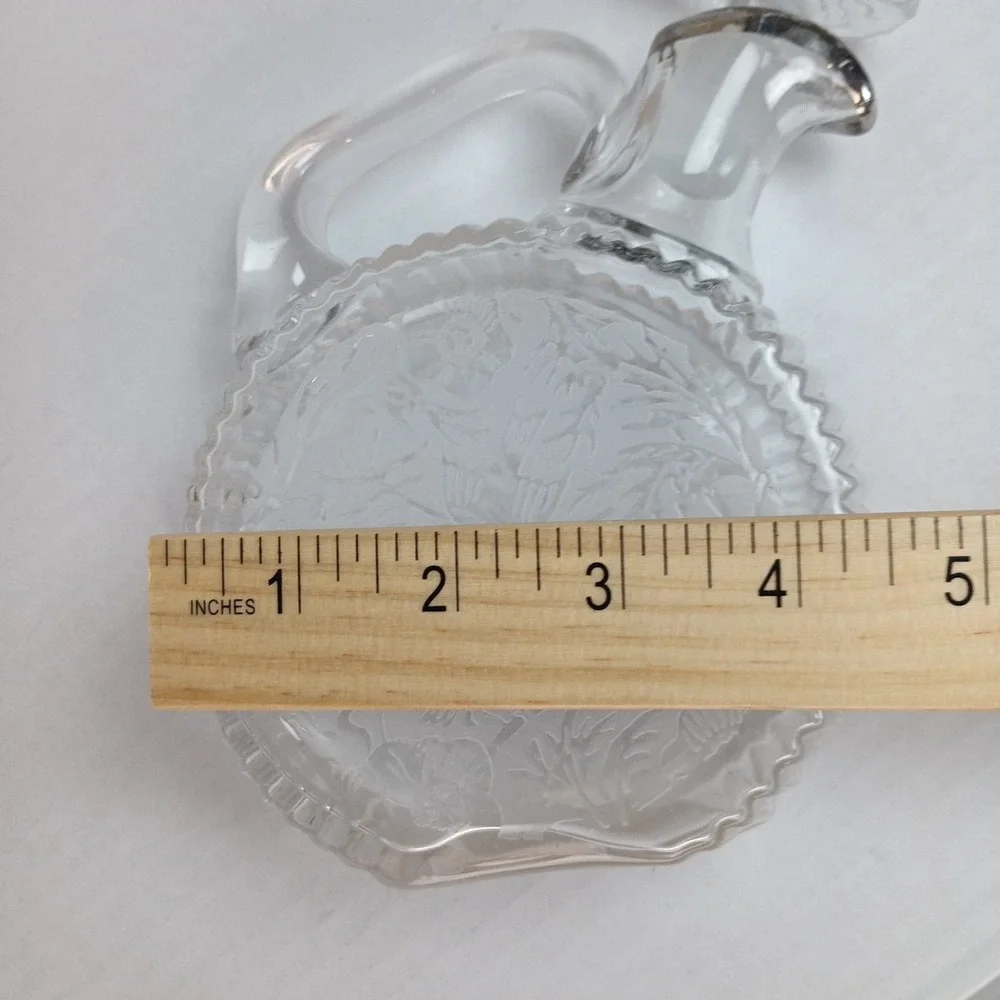 VTG Paden City Etched Spring Orchard and Birds Tilt Cordial Decanter w/Stopper